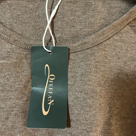 NWT OFEEFAN Long Sleeve Top – XL Brown - Picture 5 of 6